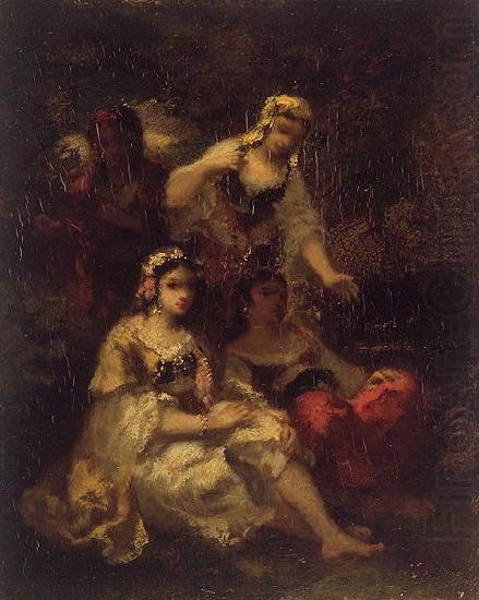 Narcisse Virgilio Diaz Four Spanish Maidens china oil painting image